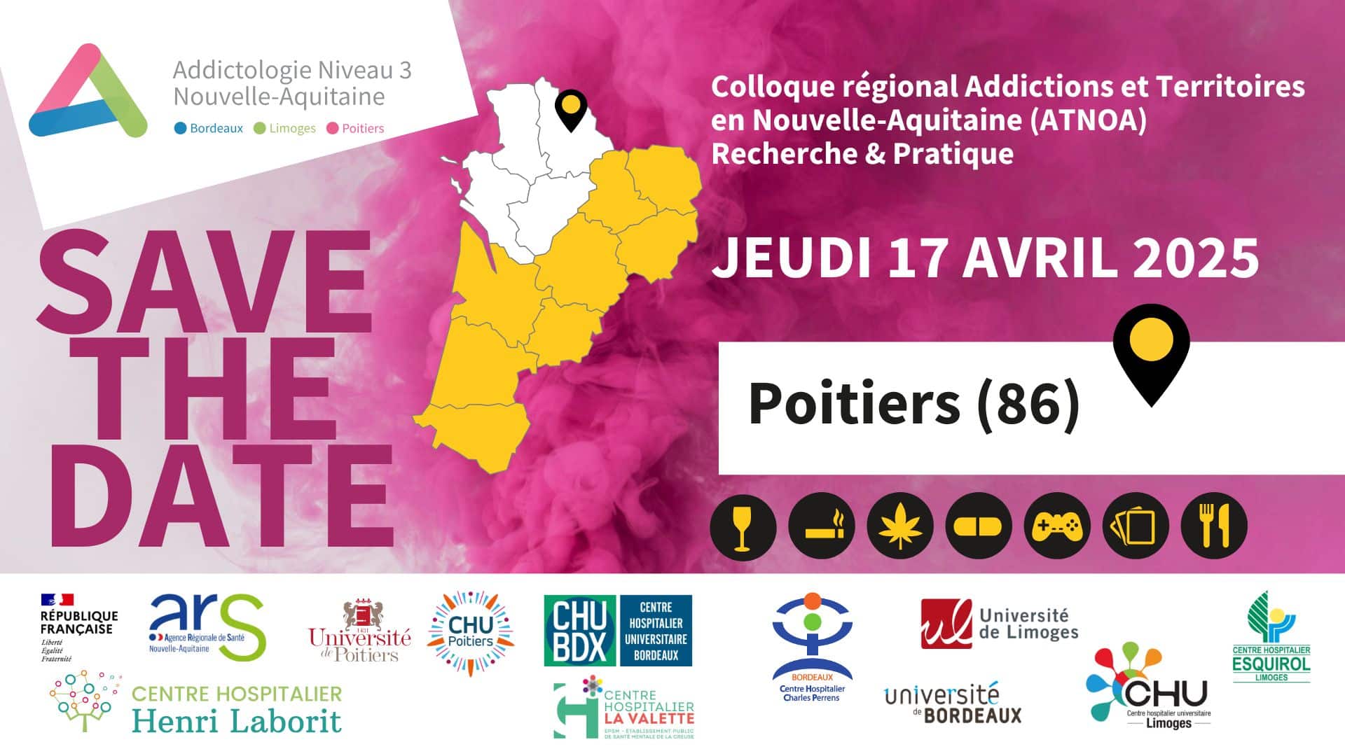 Colloque régional Addictions et Territoires en Nouvelle-Aquitaine (ATNoA) Recherche et Pratique