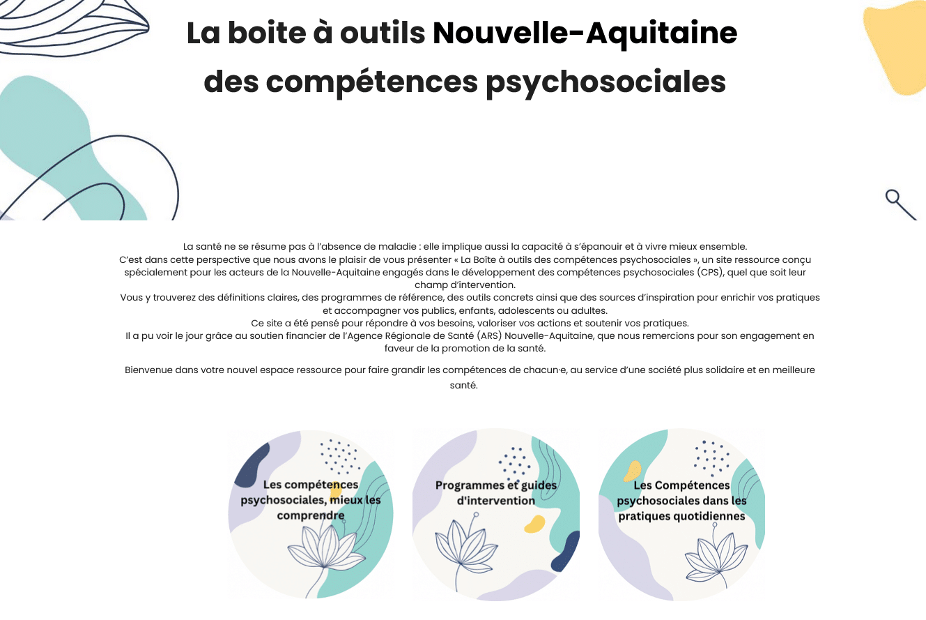 La boite à outils Nouvelle-Aquitaine des compétences psychosociales